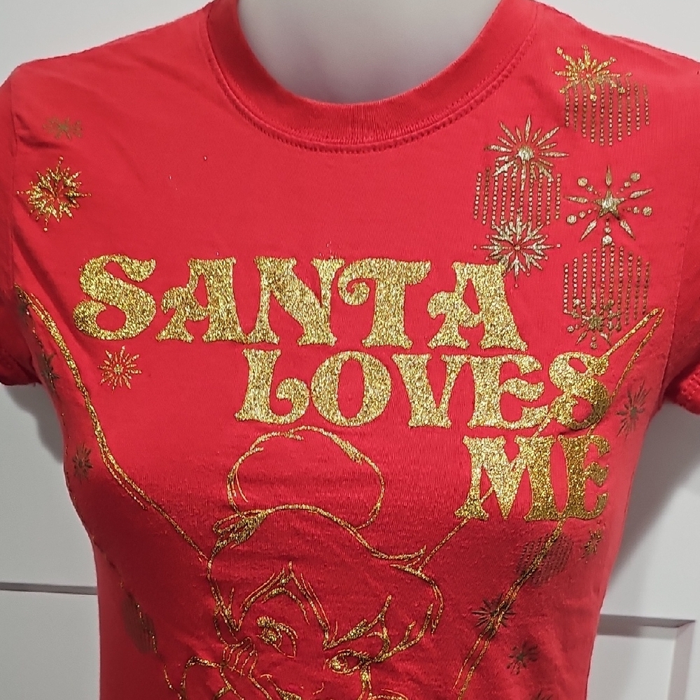 Y2K Vintage "Santa Loves Me" Tinkerbell Shirt